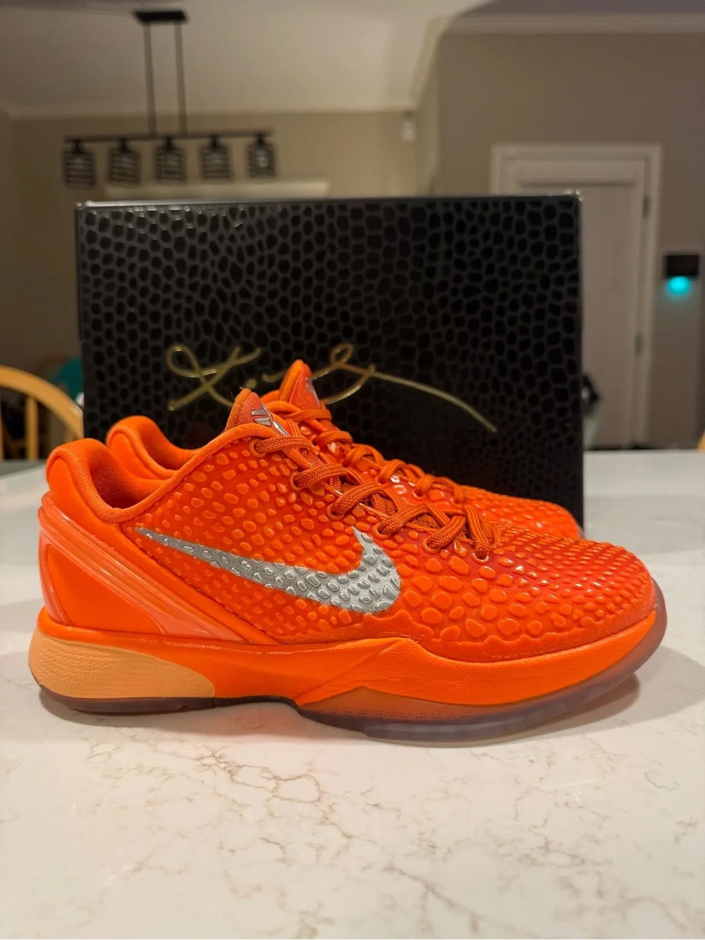 Nike Kobe 6 Protro Total Orange Metallic Silver GS 4Y w/ Original Box